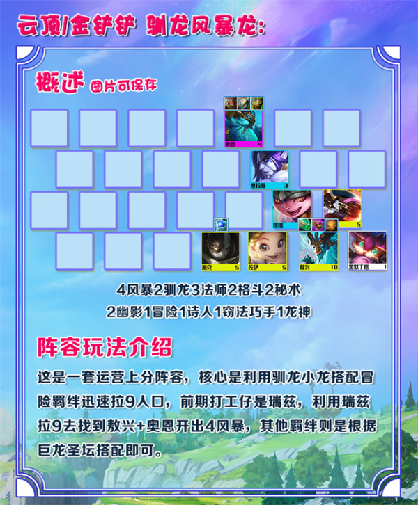 s7云顶之弈龙王阵容搭配 95风暴龙教学 