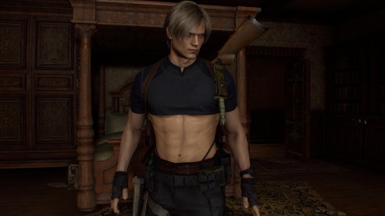 《生化危机4:重制版》里昂性感纹身mod:八块腹肌的小蛮腰很吸睛_守塔
