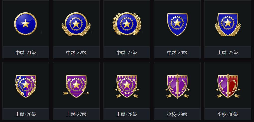 csgo军衔等级表 40个军衔等级一览