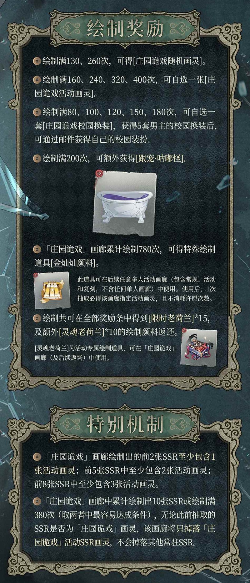 《时空中的绘旅人》庄园诡戏卡池一览