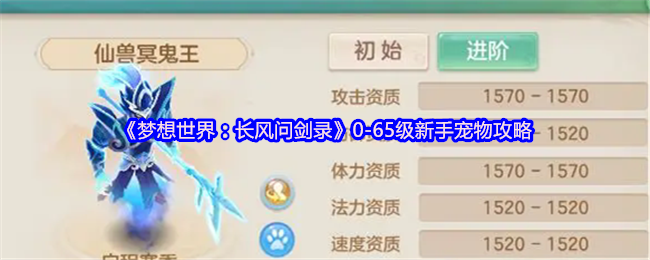 《梦想世界：长风问剑录》0-65级新手宠物攻略