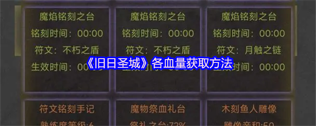 《旧日圣城》各血量获取方法
