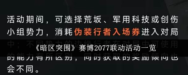 《暗区突围》赛博2077联动活动一览