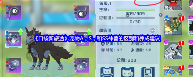 《口袋新旅途》宠物A，S，和SS神兽的区别和养成建议